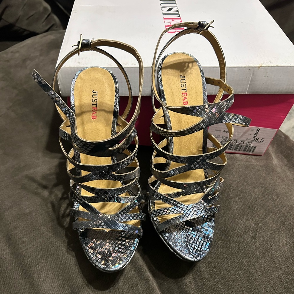 JustFab Multi-Color Strappy Heels